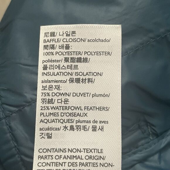 Eddie Bauer EB550 Luna Peak Down Parka Hooded Puffer Teal Coat Women's M Nylon - Picture 15 of 16